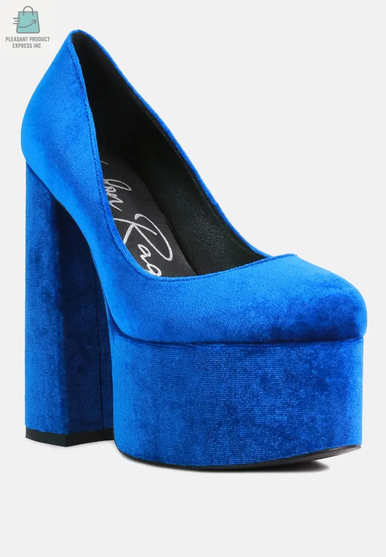 Old Novelty Platform Heel Velvet Pumps-1