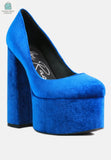 Old Novelty Platform Heel Velvet Pumps-1