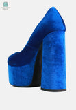Old Novelty Platform Heel Velvet Pumps-2