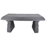 Outdoor Fiber-Clay Garden Bench in Grey Stone Finish-1