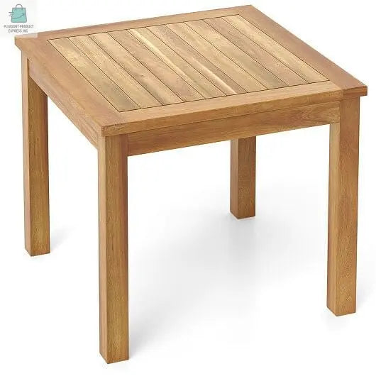 Outdoor Side Table Teak Wood End Table Square Patio Snack Coffee Table-1