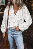 Paige Eyelet Embroidered Puff Sleeve Blouse-0