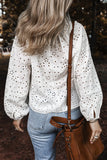 Paige Eyelet Embroidered Puff Sleeve Blouse-1