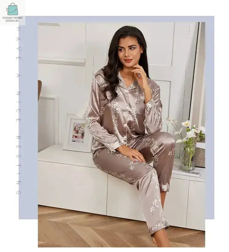 Pajamas Set Long Sleeve Sleepwear WomenPleasant Product