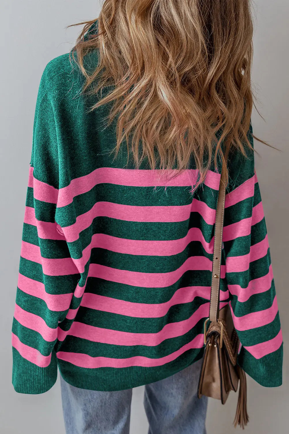 Peyton Collared Quarter Zipper Oversized Sweater-1