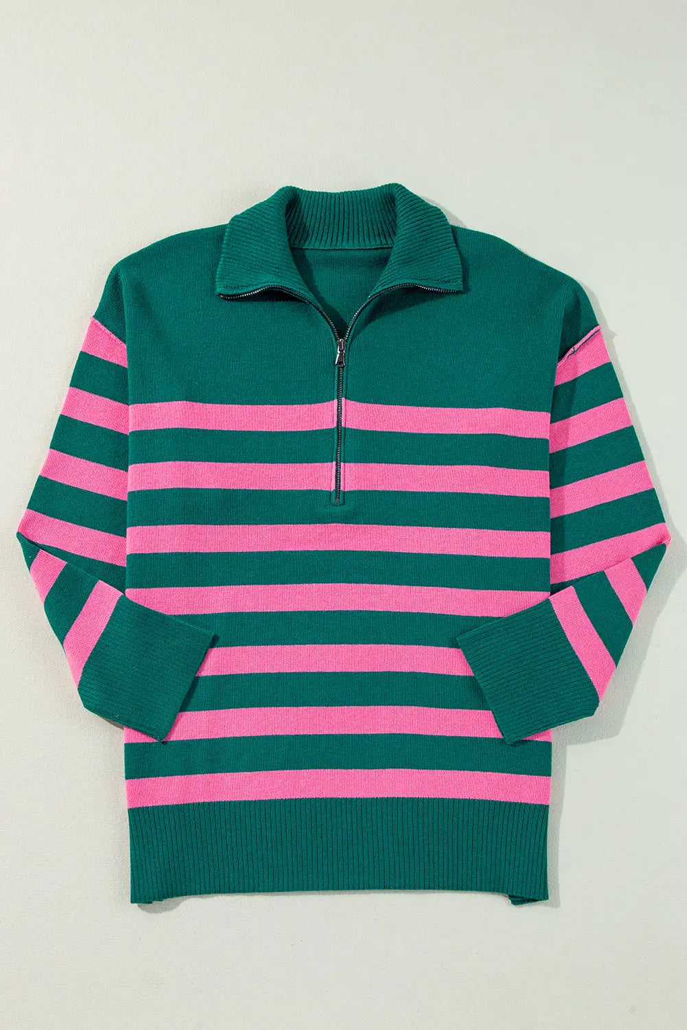 Peyton Collared Quarter Zipper Oversized Sweater-3
