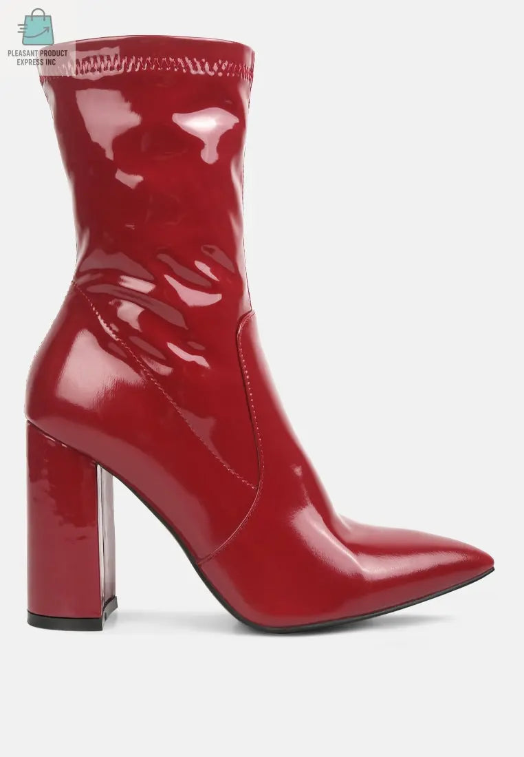 Pluto Block Heel Stiletto Ankle Boot-0