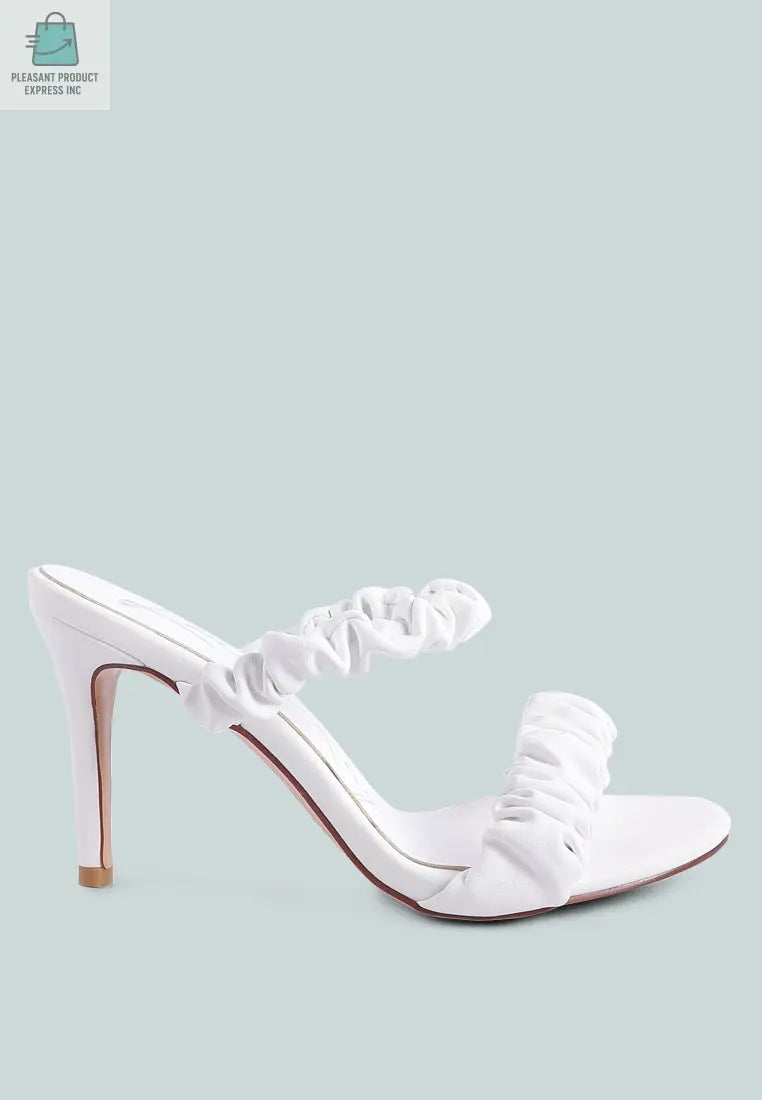 Qualie Ruched Strap Stiletto Sandals-0