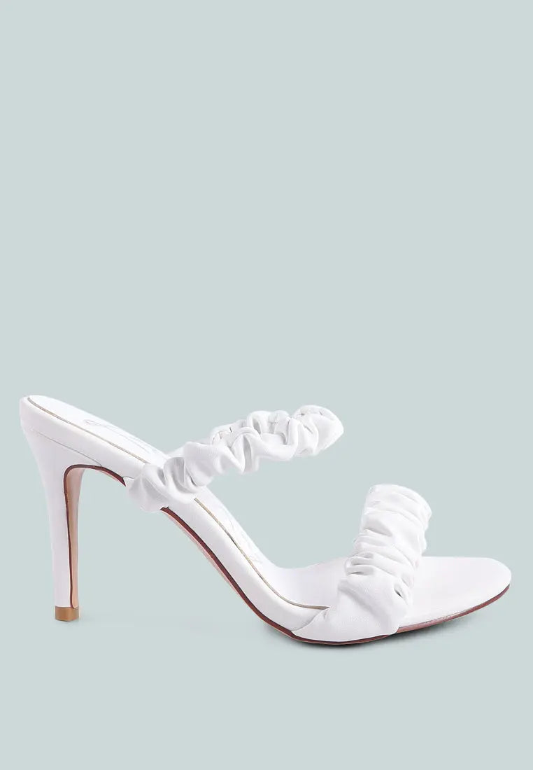 Qualie Ruched Strap Stiletto Sandals-0