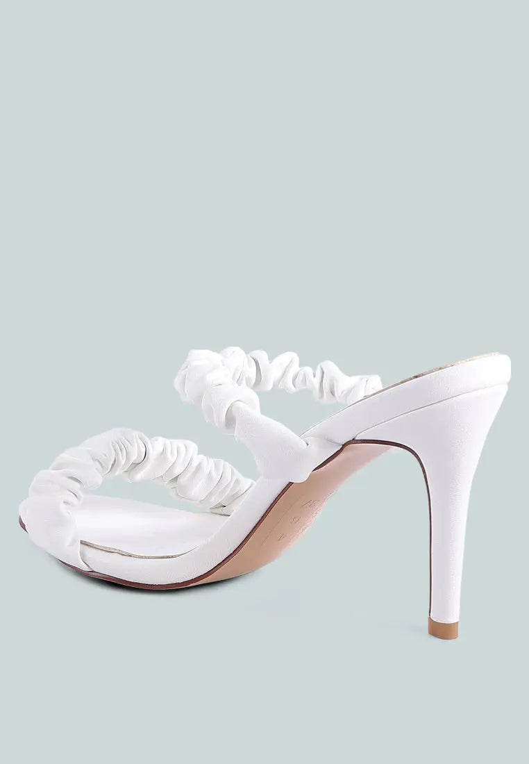 Qualie Ruched Strap Stiletto Sandals-2