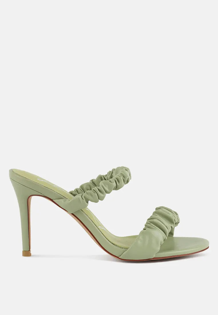 Qualie Ruched Strap Stiletto Sandals-5