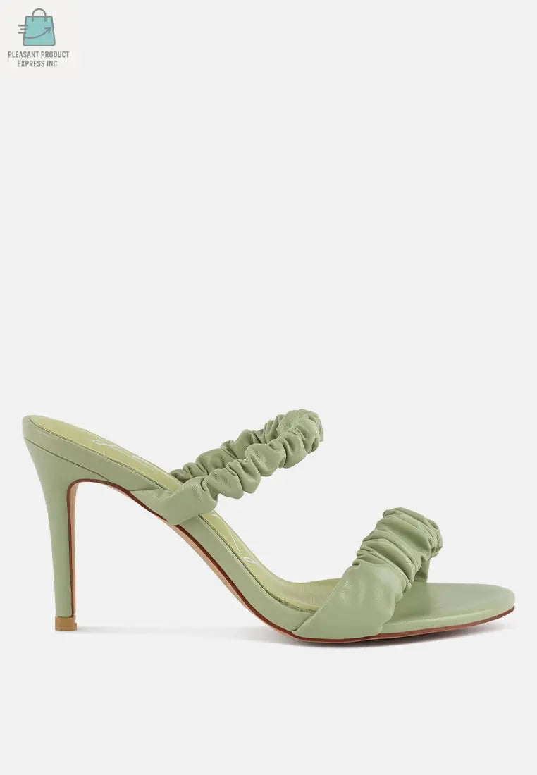 Qualie Ruched Strap Stiletto Sandals-5