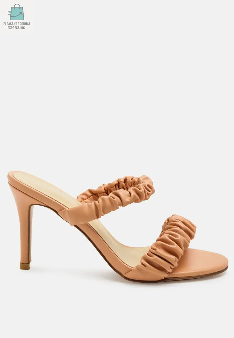 Qualie Ruched Strap Stiletto Sandals-6