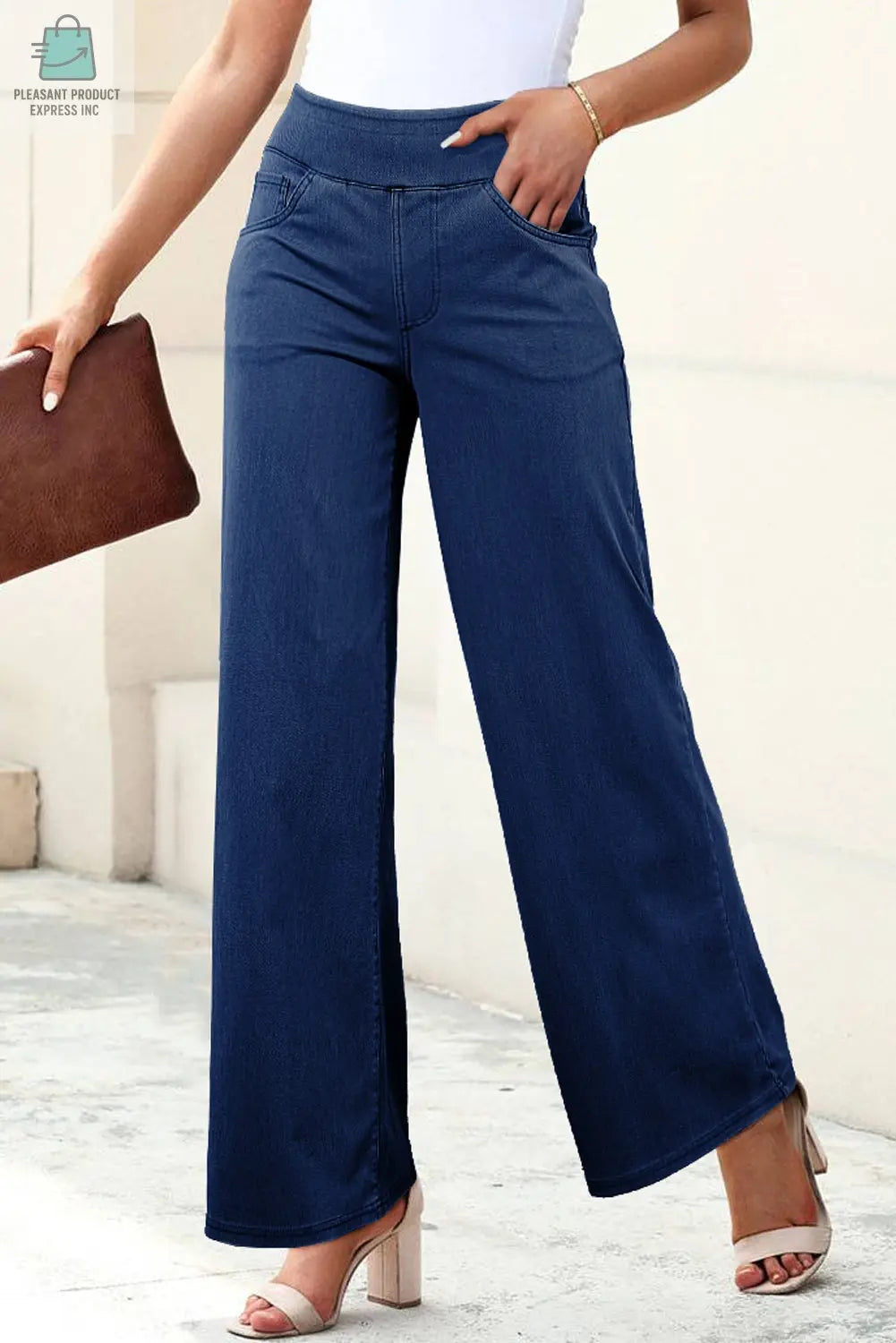 Raven Medium Wash Straight Leg Loose Casual Jeans-0