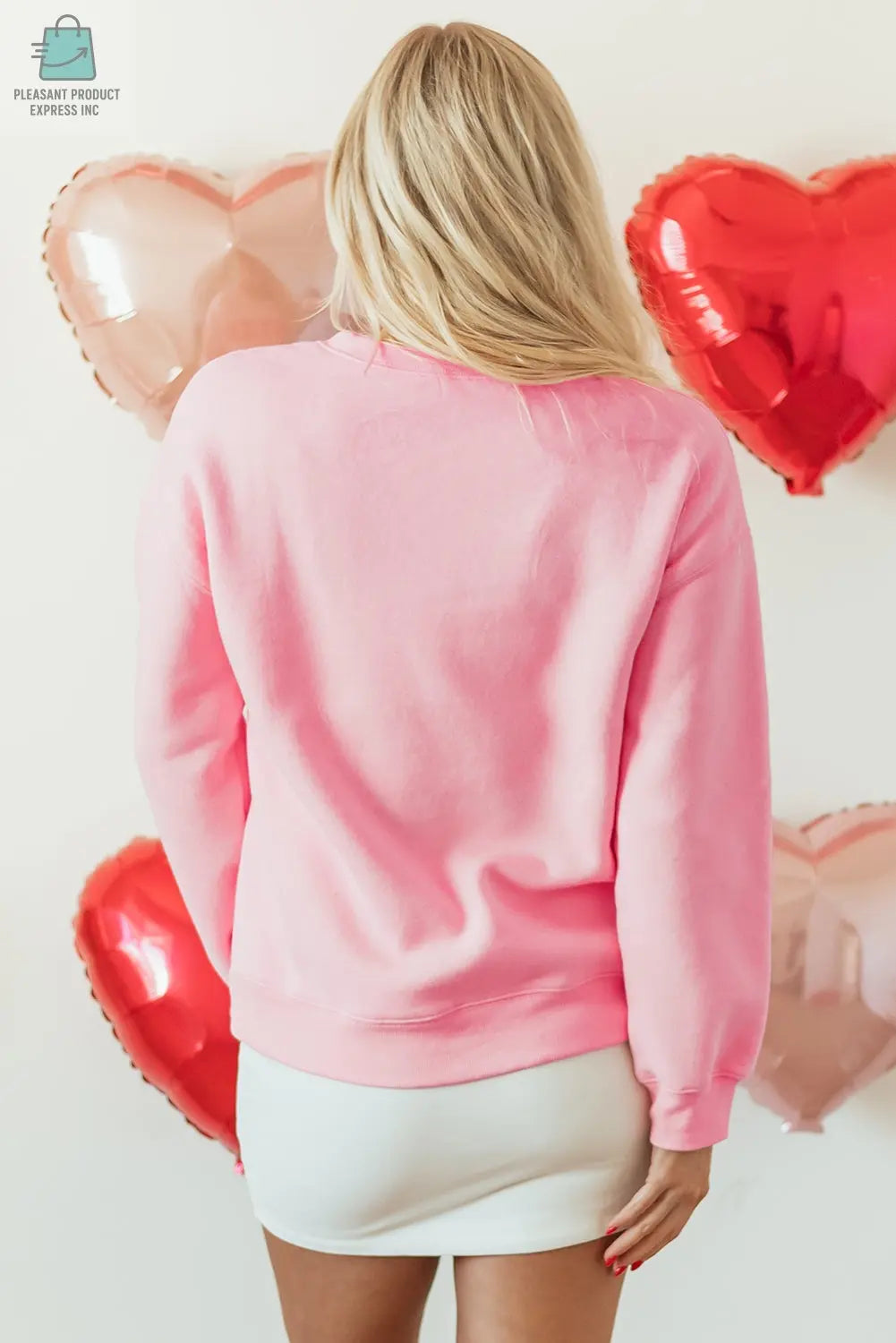 Raya LOVER Puff Print Drop Shoulder Pullover Sweatshirt-1