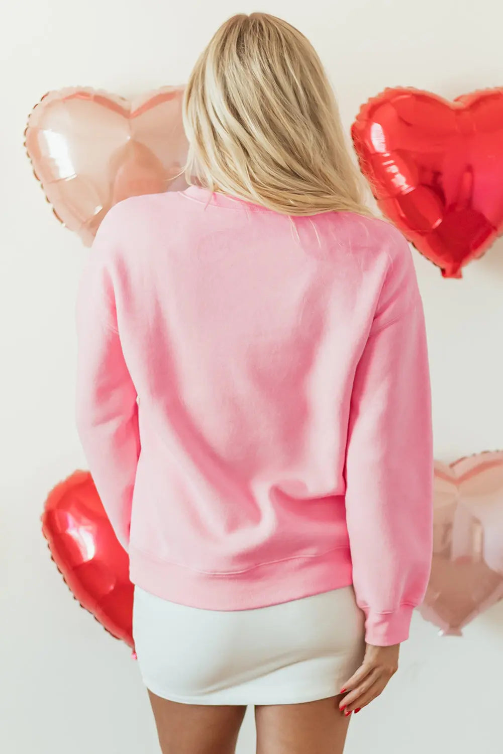 Raya LOVER Puff Print Drop Shoulder Pullover Sweatshirt-1