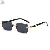 Men's stylish rectangle sunglasses with black plastic frame and gradient dark lenses