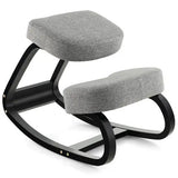 Rocking Ergonomic Kneeling Chair with Padded Cushion for Home Office-Gray-0
