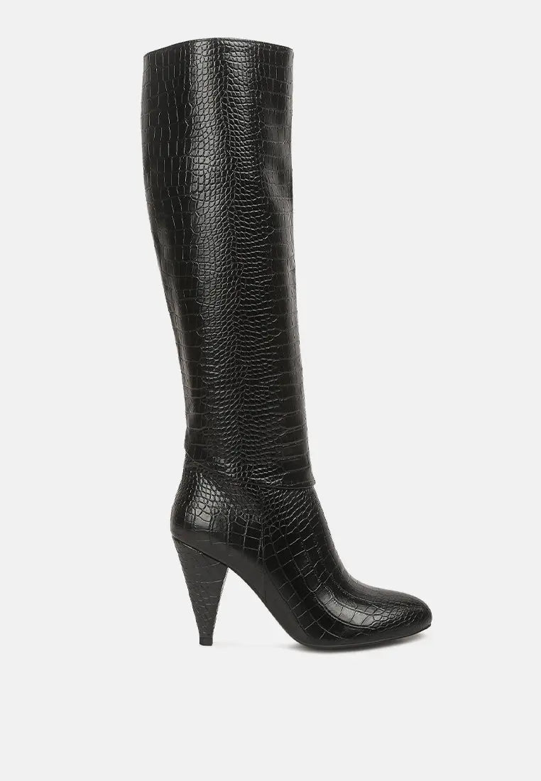 Rum Rolls Calf Croc Boots-6