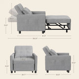 Sleeper Sofa Chair Bed, Convertible Sofa Chair 3-in-1, Adjustable Sleeper Chair Pullout Sofa Bed