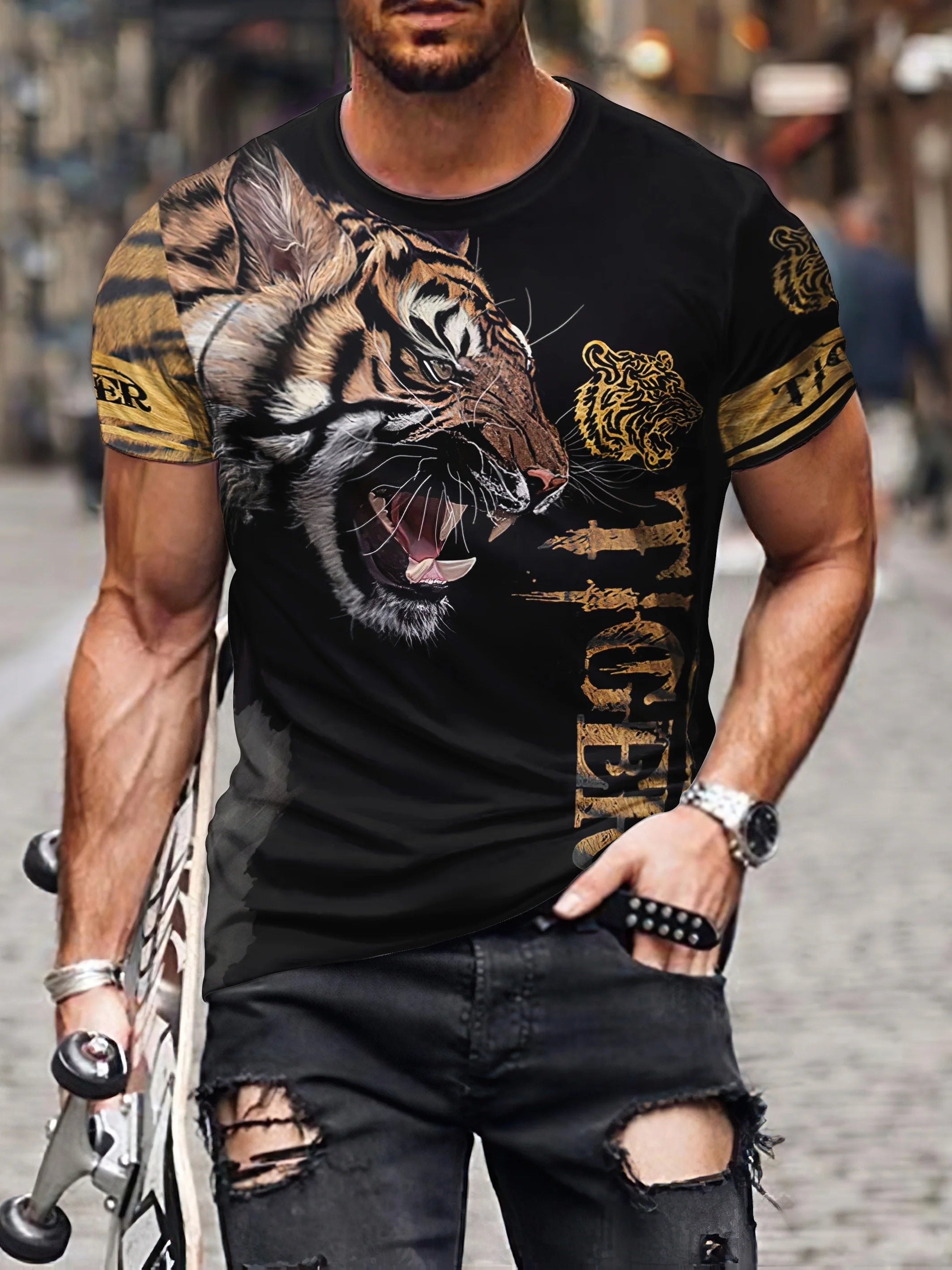 Lion 3d Print Men's T-shirt Fashion