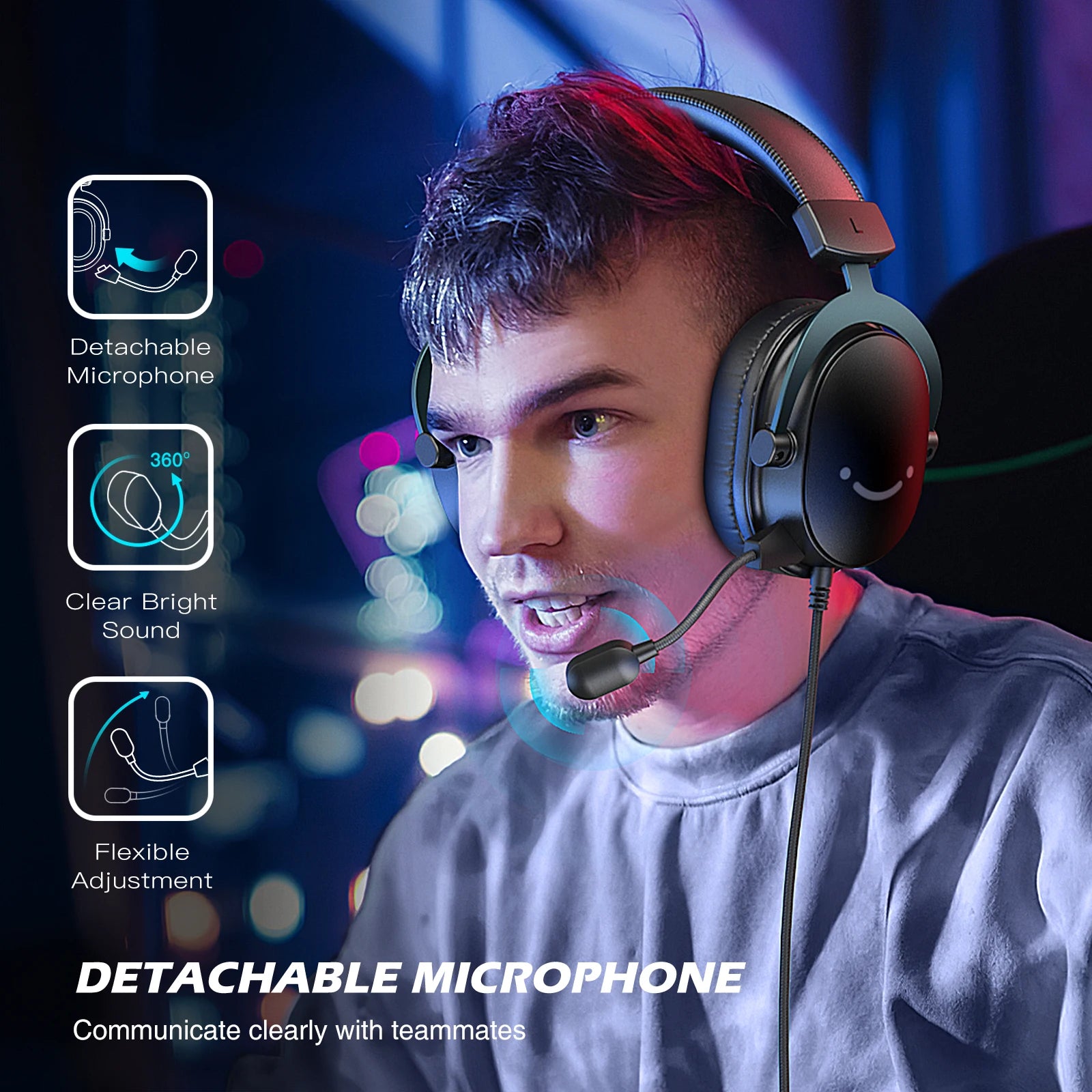 Headset,3.5 mm jack&USB Headphones with 7.1 Surround Sound/volume