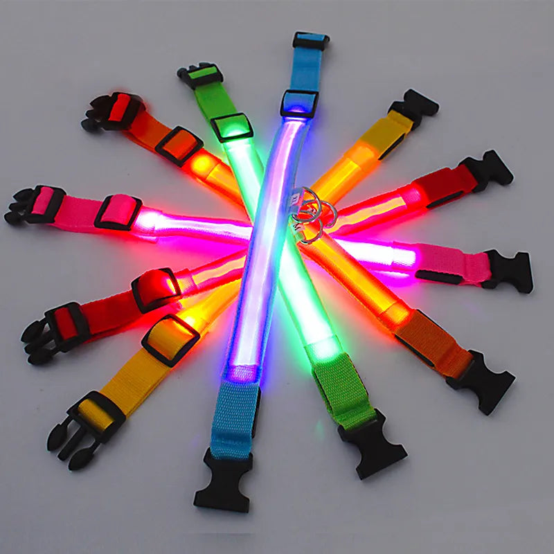 LED Glowing Dog Collar Adjustable Rechargeable