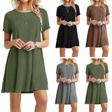 Vintage O Neck Print Loose Mini Dress Pleasant Product Express Inc