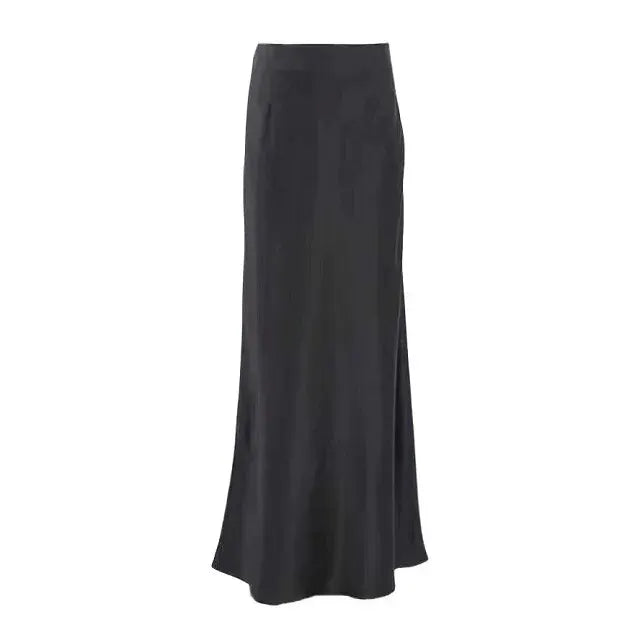 Women's Black Elegant Satin Fashion Slim Skirts - Pleasant Product