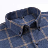 Pure Cotton Men's Plaid Shirt Long Sleeve - Pleasant Product