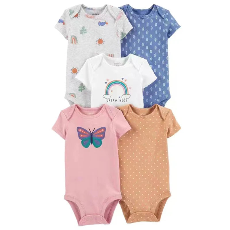 5Pcs/Lot Baby Clothes Summer Bodysuits