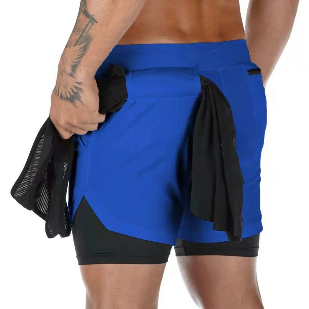 Men Running Shorts 2 In 1 Double-deck Sport Shorts - Pleasant Product