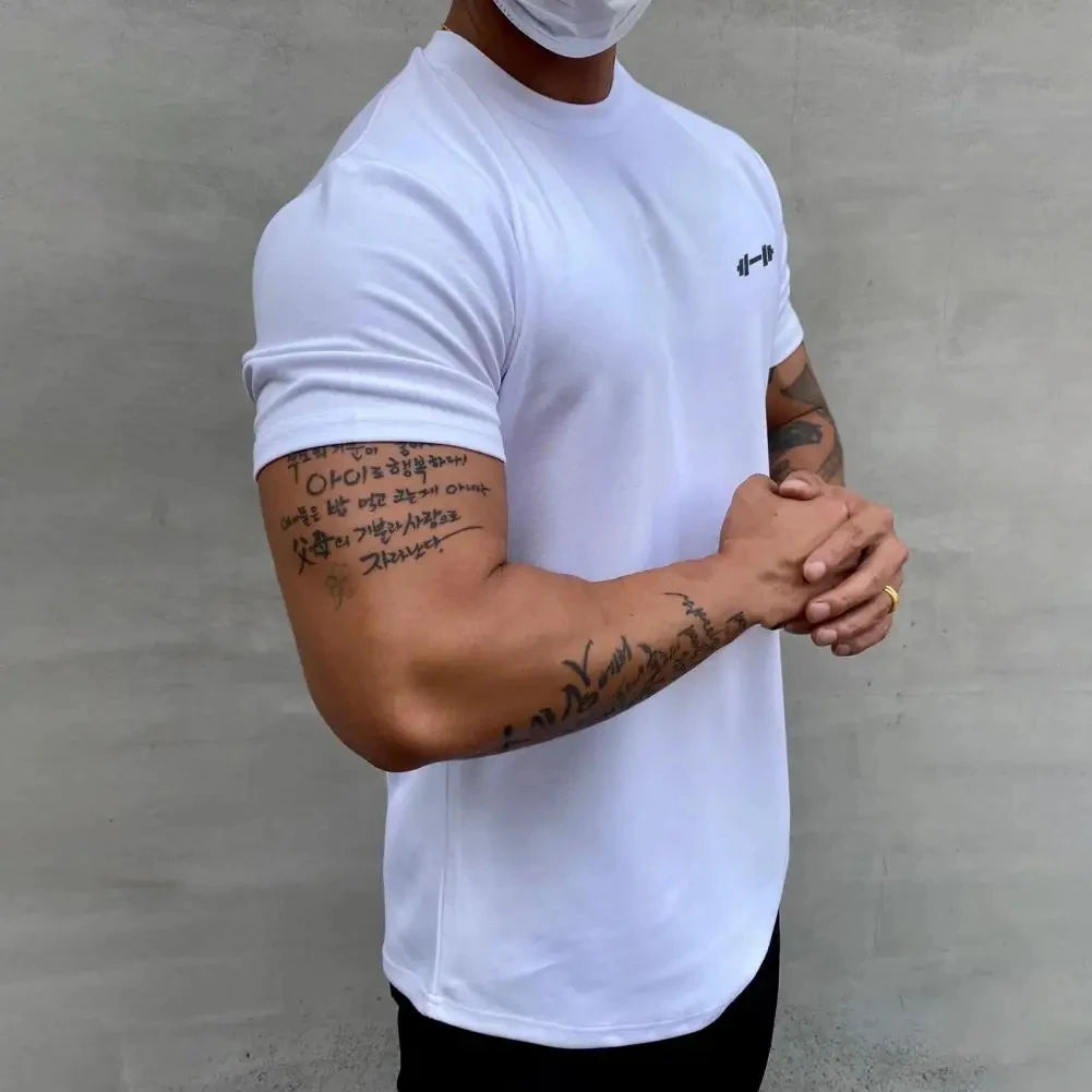 Men T-shirt Male Sports Gym Muscle Fitness