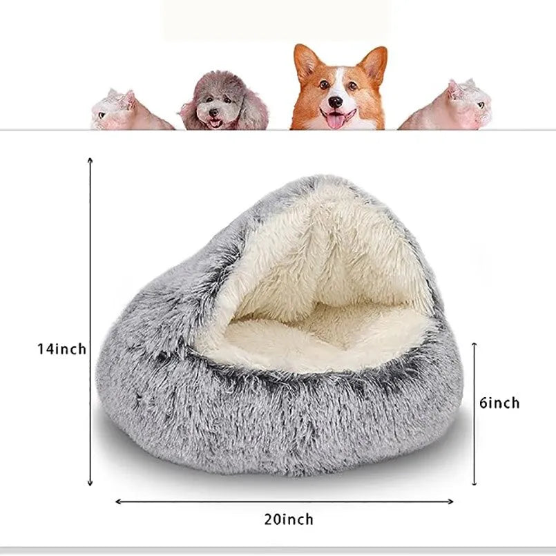 Soft Plush Pet Bed with Cover - Pleasant Product