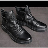 Men's Motorcycle Leather Boots British Style