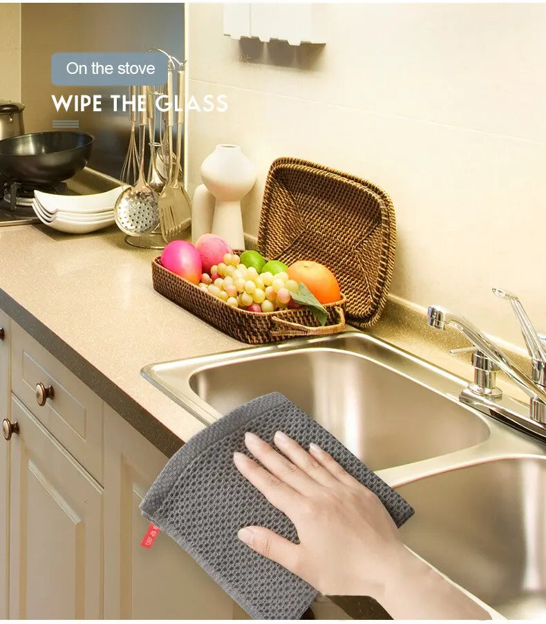 6PCS Absorbent Dish Tableware Kitchen Rag Towel