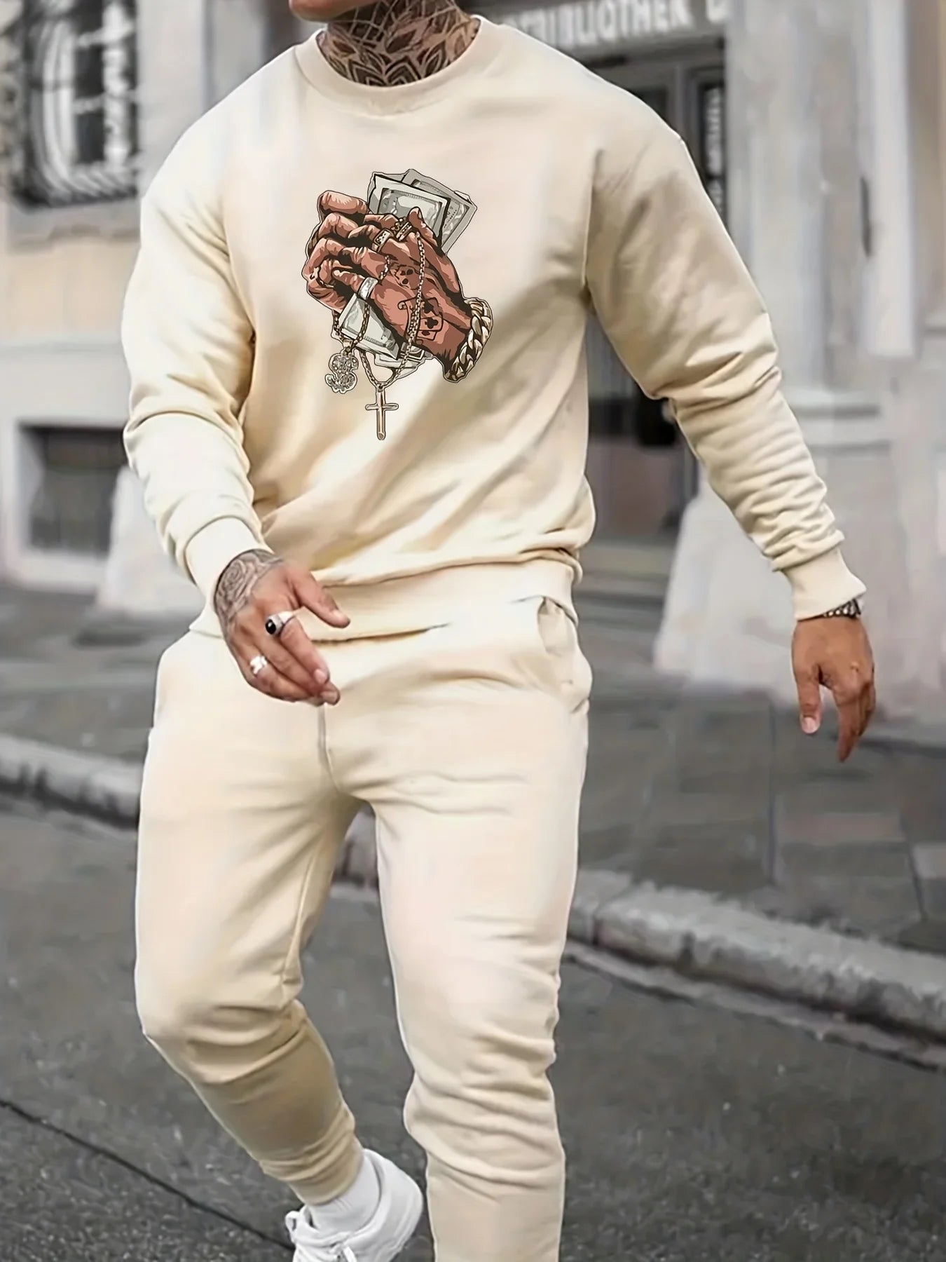 Men's Autumn Winter Sweater Set With Plush Fashion - Pleasant Product