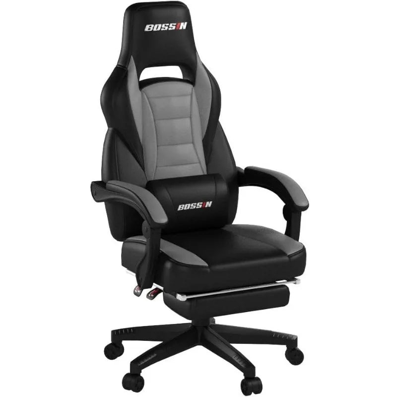 Gaming Chair with Massage Ergonomic Heavy Duty Design with Footrest and Lumbar Support