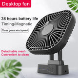 90° Folding Fan 5000mAh Battery USB Timing Desktop Cooling Fan