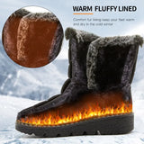 Waterproof Winter Faux Fur Long Platform Snow Warm Cotton Couples Shoes Plush Woman Ankle Boots