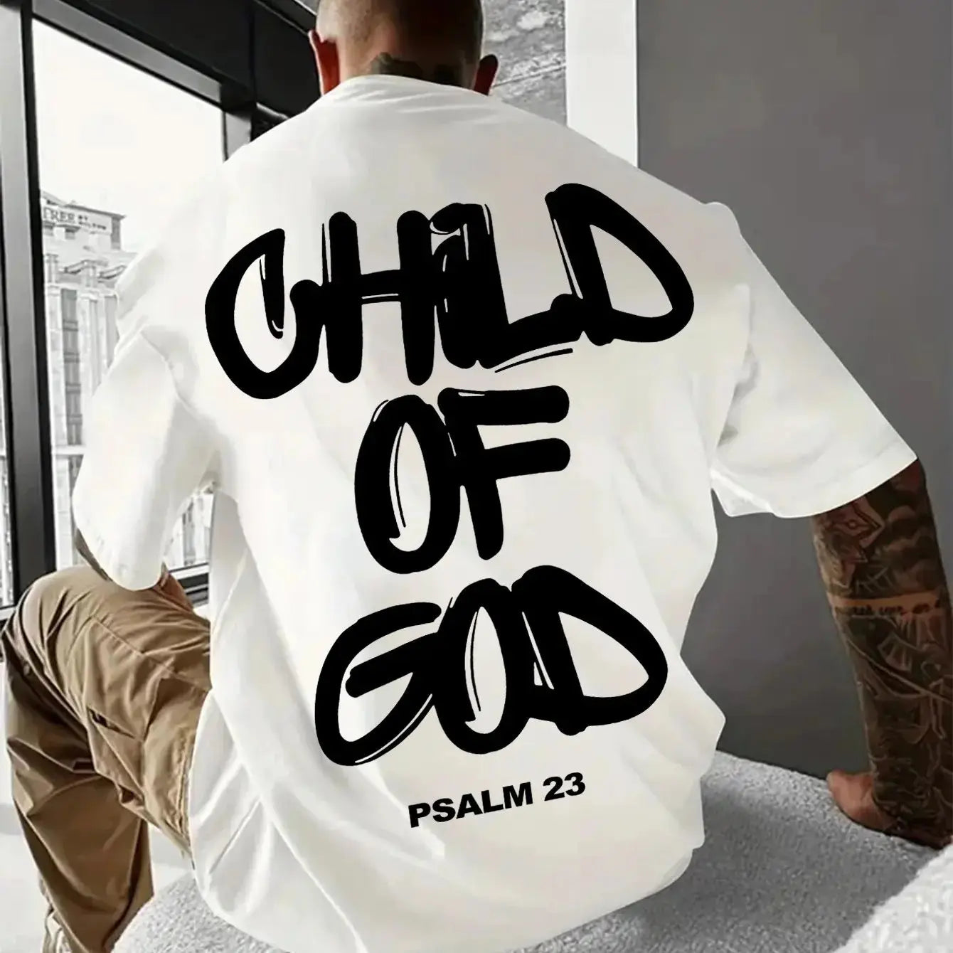 Religious Comfort Psalm 23 Graphic Print T Shirt for Men Pleasant Product Express Inc