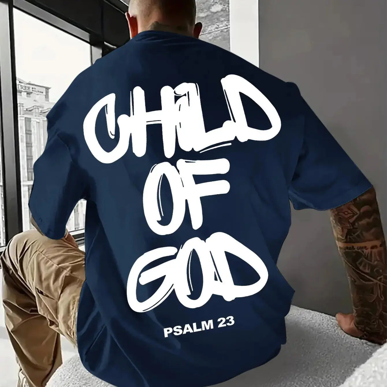Religious Comfort Psalm 23 Graphic Print T Shirt for Men Pleasant Product Express Inc