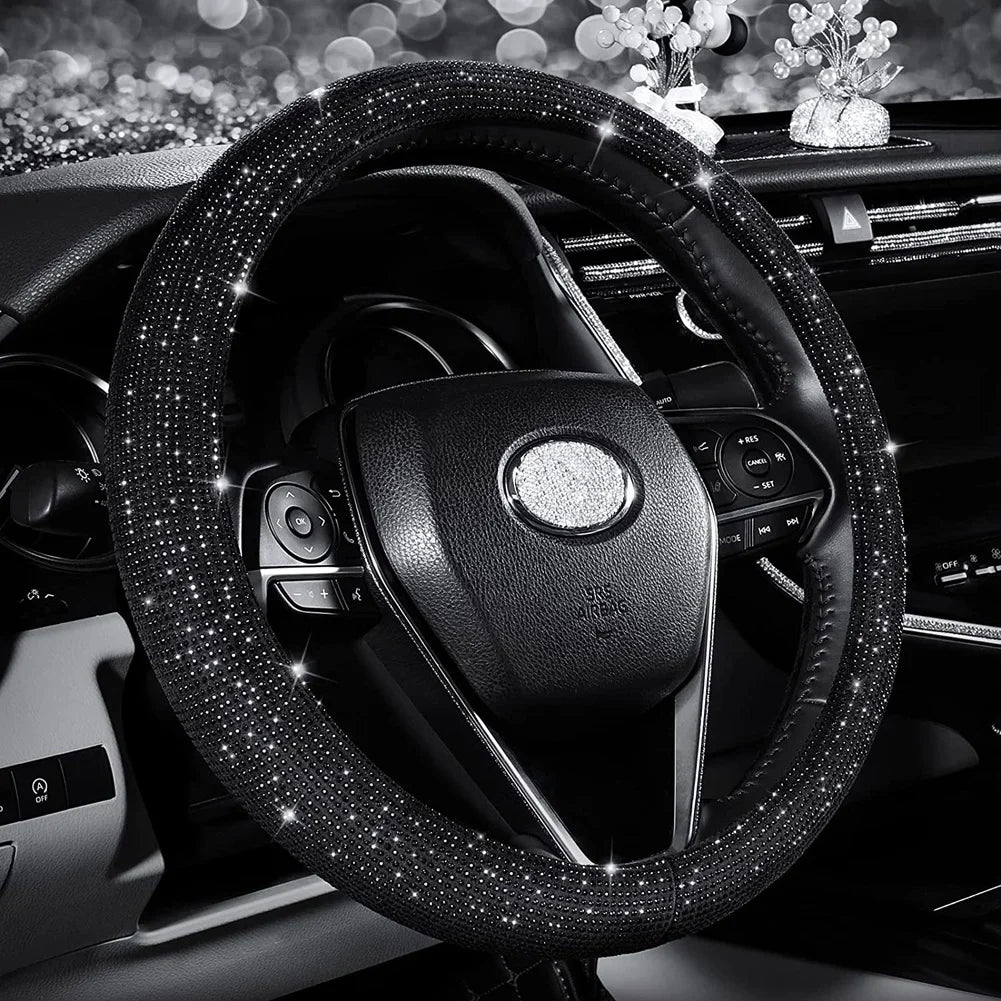 Bling Bling Diamond Rhinestones Crystal Car Steering Wheel Cover - Pleasant Product