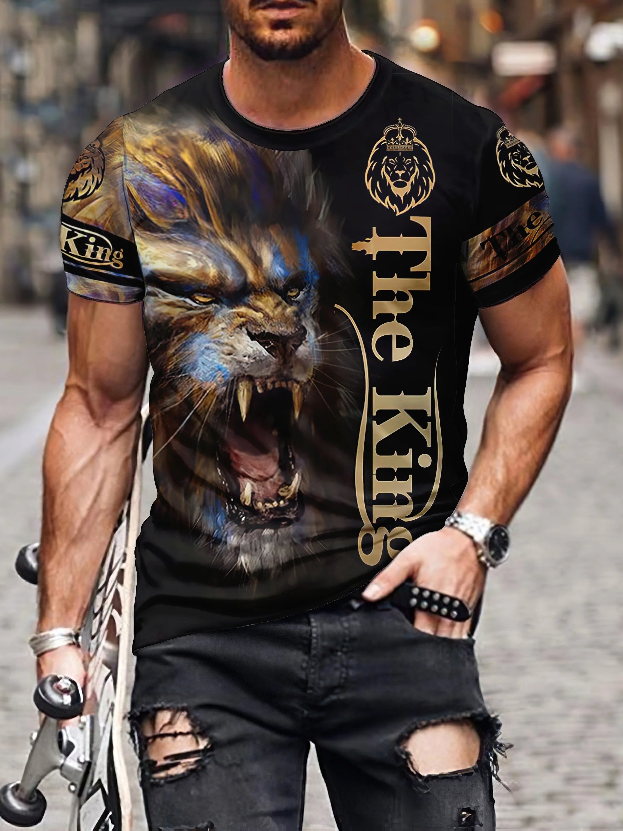 Lion 3d Print Men's T-shirt Fashion