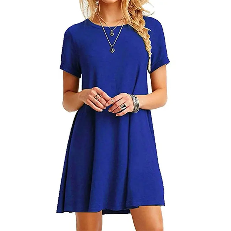 Vintage O Neck Print Loose Mini Dress Pleasant Product Express Inc