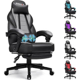 Gaming Chair with Massage Ergonomic Heavy Duty Design with Footrest and Lumbar Support