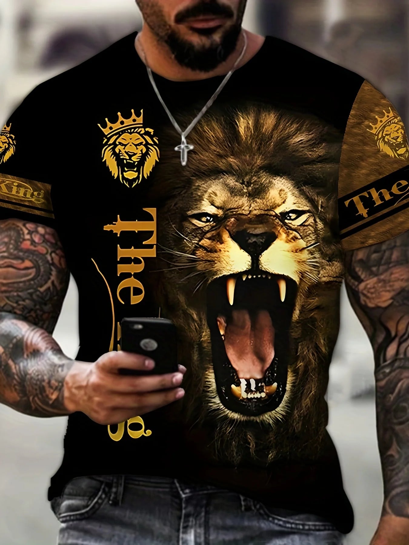 Lion 3d Print Men's T-shirt Fashion