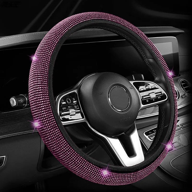 Bling Bling Diamond Rhinestones Crystal Car Steering Wheel Cover - Pleasant Product