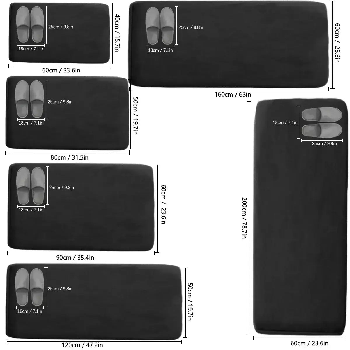 Thickened Flannel Kitchen Floor Mats Absorbent Oil Non-slip Pleasant Product Express Inc