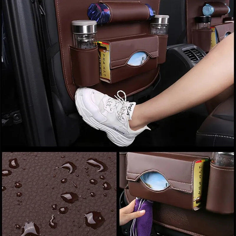 Car Seat Organizer with Foldable Table Tray PU Leather - Pleasant Product